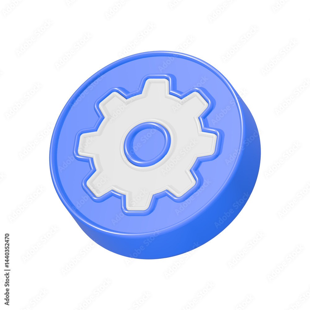 Poster gear setting 3d rendering machine setting