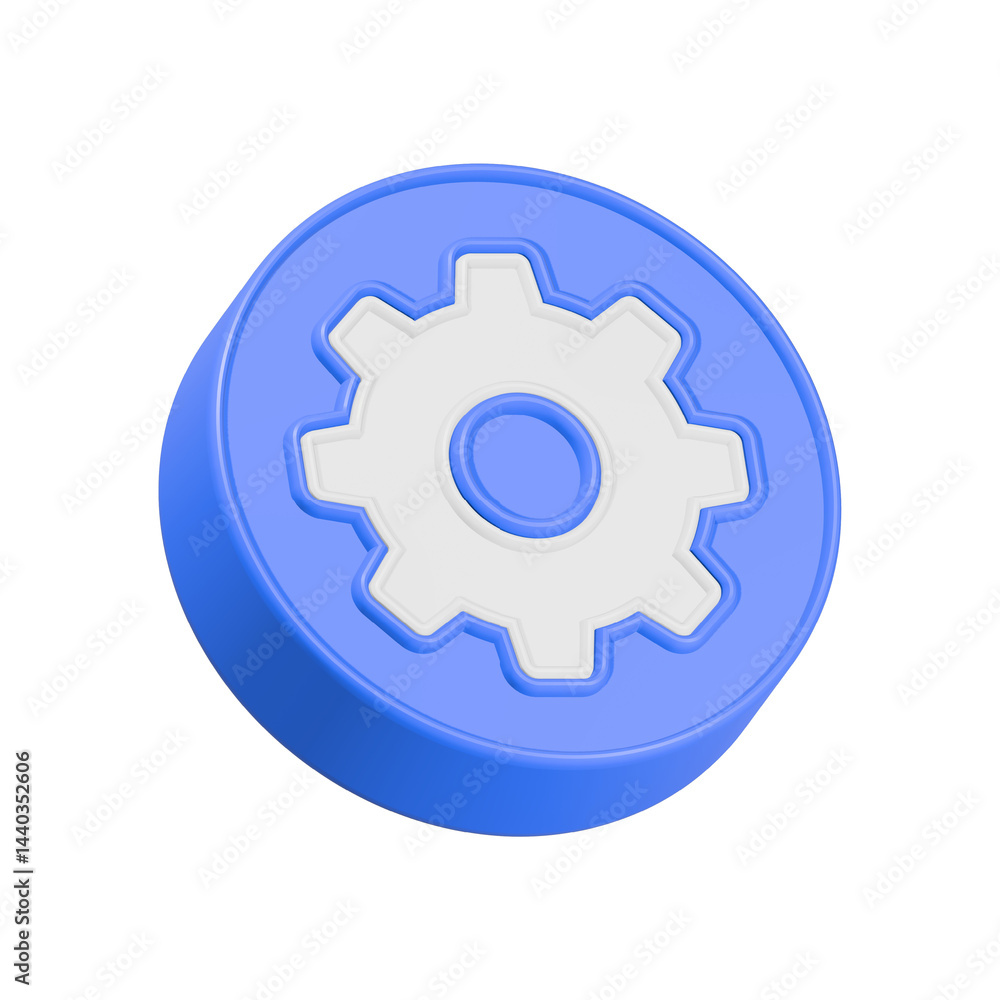 Poster gear setting 3d rendering machine setting