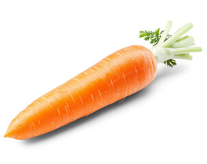 Fresh Carrot with Green Leaves Isolated on Transparent Background, Vibrant Orange Carrot, Healthy Vegetable, Organic Carrot, Fresh Produce, Carrot PNG

