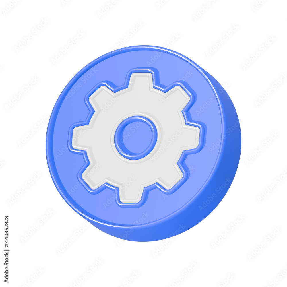 Poster gear setting 3d rendering machine setting
