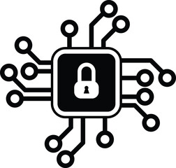 Clean vector illustration of System security symbol silhouette in black.