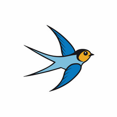 Obraz premium blue bird vector illustration