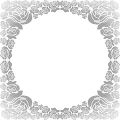 Vintage vector floral frame with ornate rose design