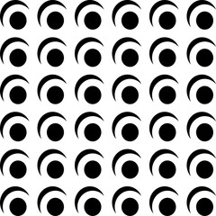 black and white seamless pattern circle half moon pattern repeated design ornament decorative vector illustration