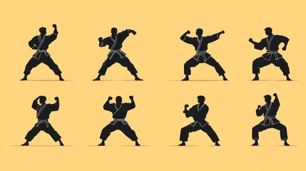 Karate Silhouette Forms