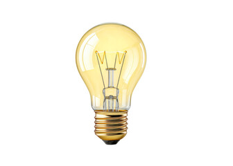 Vintage Light Bulb with Warm Glow on Transparent Background for Creative Design Projects