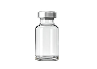Clear Glass Bottle with Metallic Cap for Pharmaceuticals and Laboratory Use
