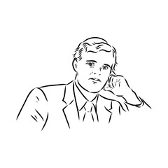 Jack London vector sketch illustration portrait