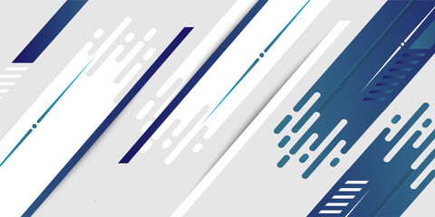 Abstract blue and white banner design vector, dynamic sporty horizontal background template for media promotion or web banner