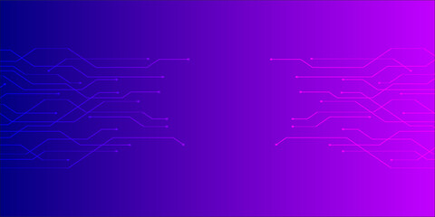 Digital technology banner pink blue background concept with technology line light effects, abstract tech, illustration vector for graphic design