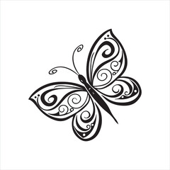 Decorative Butterfly Silhouette Vector Design