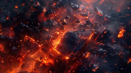 Experience the fiery beauty of lava and molten metal in this dynamic background. Perfect for projects needing an intense, glowing atmosphere.