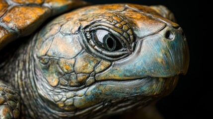Close-up view of a reptile's head and face.