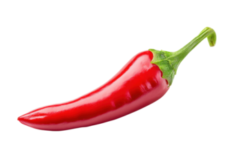 Vibrant Red Chile Pepper Isolated on a White Background for Culinary and Food Photography