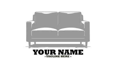 Sofa  silhouette vector art illustration isolated on a transparent background, sofa logo icon, sofa vector design