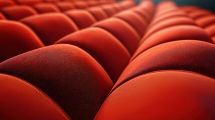 Fototapeta premium Red theater seats in rows