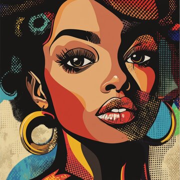 Black Pop Art Vibrant Urban Culture African American Portrait Colorful Wall Art