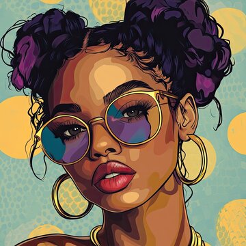 Black Pop Art Vibrant Urban Culture African American Portrait Colorful Wall Art