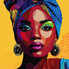 Black Pop Art Vibrant Urban Culture African American Portrait Colorful Wall Art