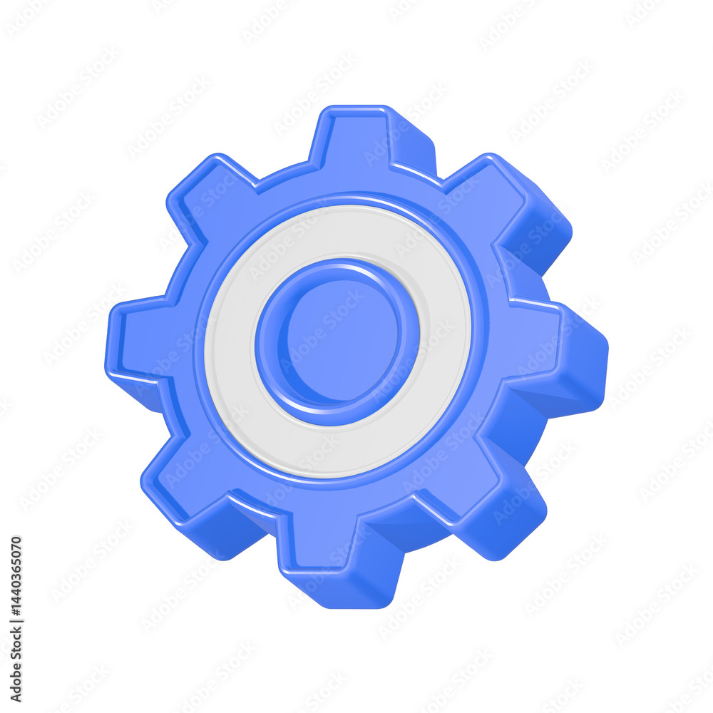 Poster gear setting 3d rendering machine setting