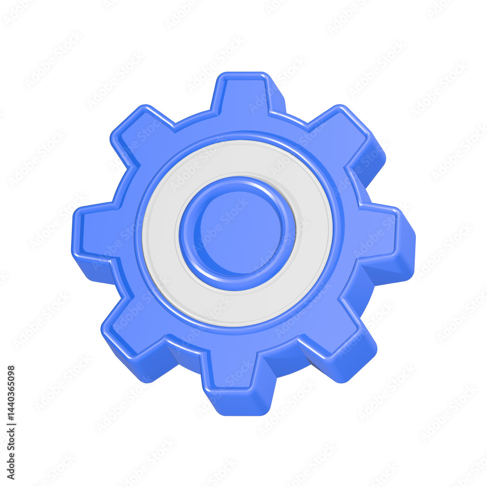 Poster gear setting 3d rendering machine setting