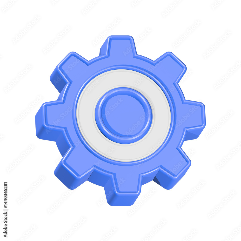 Poster gear setting 3d rendering machine setting