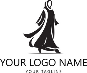 Elegant Muslim Woman in Abaya Logo