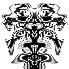 Symmetrical Black and White Abstract Creature
