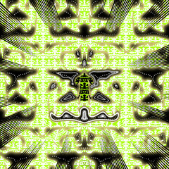 Futuristic Abstract Neon Green Symmetry