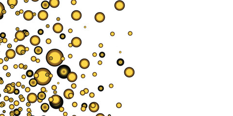 Luxurious golden skincare serum droplets with rich collagen extract, floating gracefully on a clean white canvas. Golden collagen essence bubble isolated on clean background.