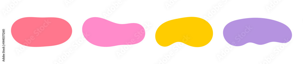 Canvas Prints blob liquid amoeba banners in various shapes set. pastel colors smooth modern cloud backgrounds. vec