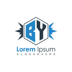 Fototapeta premium Modern Latter Luxury Monogram Logo with Royal Crown and Polygon Frame