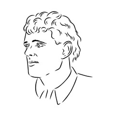 Jack London vector sketch illustration portrait