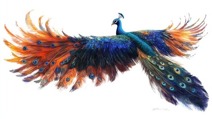 Majestic peacock in flight © herjunart