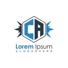 Modern Latter Luxury Monogram Logo with Royal Crown and Polygon Frame