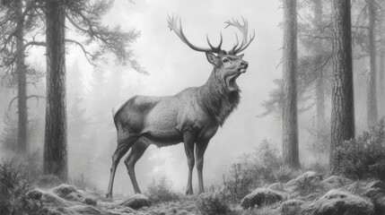 Majestic stag in misty forest (1)