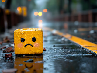 Rainy Day Sadness Illustration