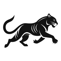 Download A Chita Tiger Running Silhouette Vector Illustration White Background Eps File For Design.