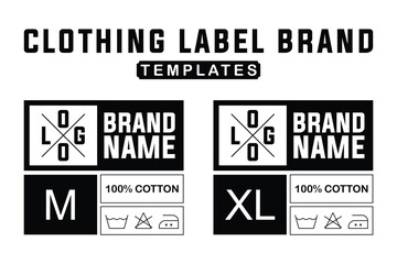 Obraz premium Clothing Label Tag Template Set. Size Labels for Apparel Brands, Fashion, and Retail
