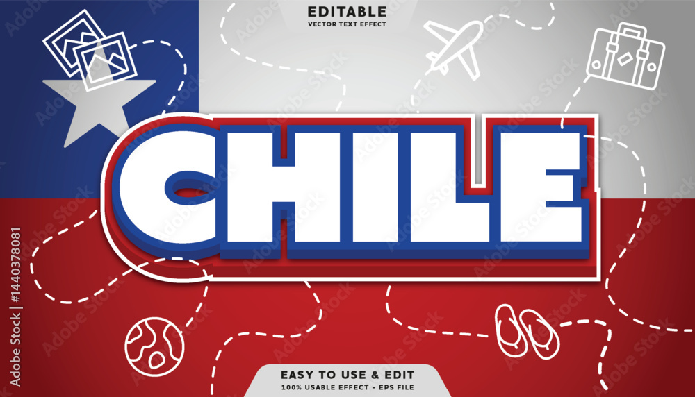 Poster chile editable text effect with modern and simple style