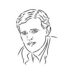 Jack London vector sketch illustration portrait
