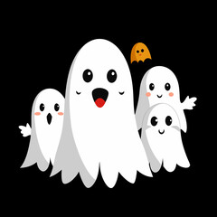 Obraz premium Download White Many Boo'S Ghost Bundle Halloween Boo Bundle Vector . Eps File For Design.