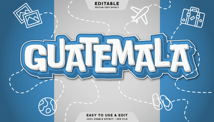 Guatemala editable text effect with modern and simple style