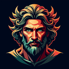 Epic warrior with flowing hair and intense gaze showcasing strength and determination in a dramatic art style Generative AI