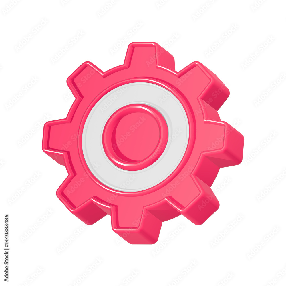 Poster gear setting 3d rendering machine setting