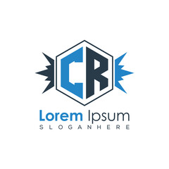 Obraz premium Modern Latter Luxury Monogram Logo with Royal Crown and Polygon Frame 