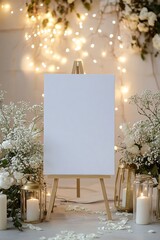 Blank Canvas with Wedding Decor, and Lights. (1)