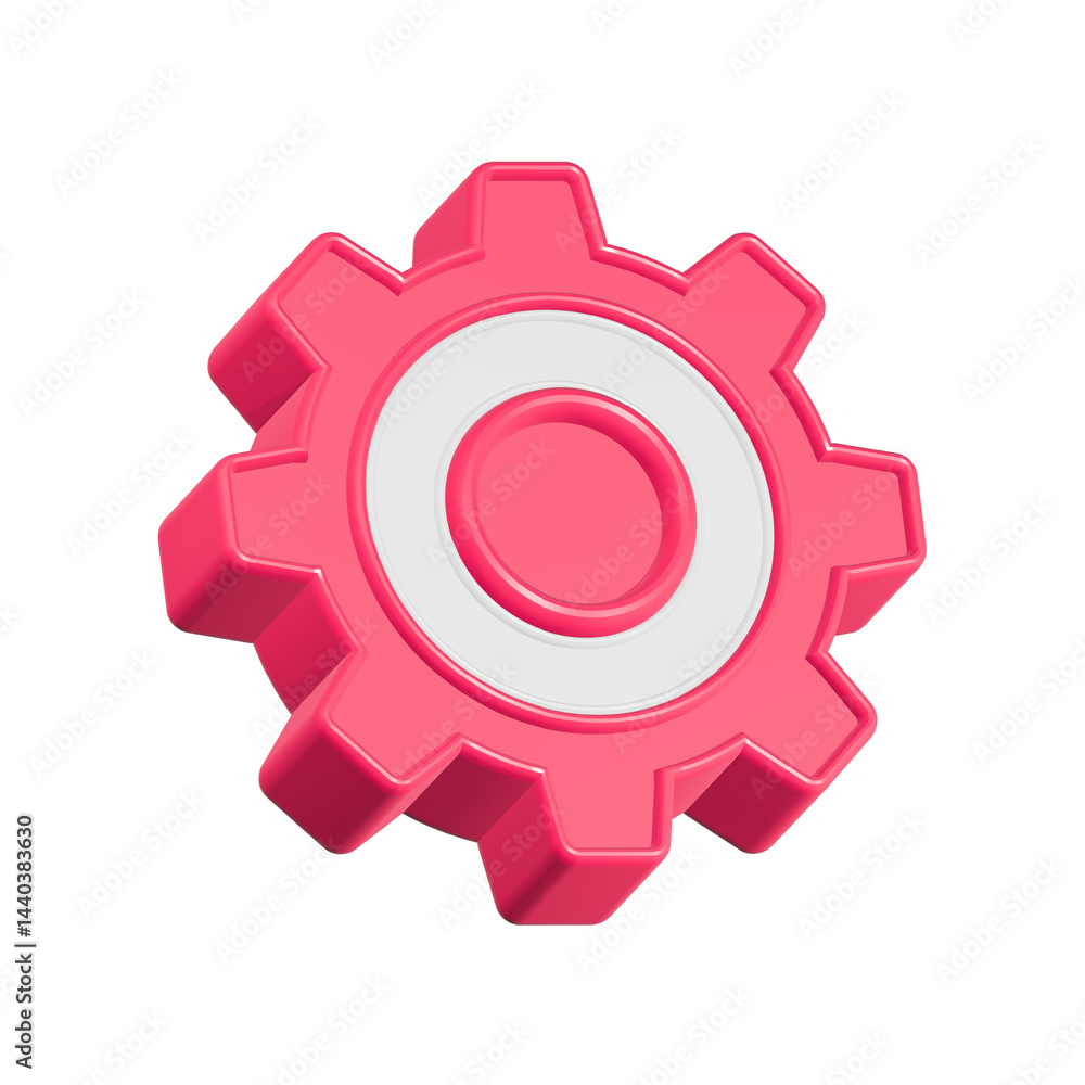 Poster gear setting 3d rendering machine setting