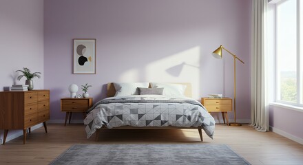 Modern Home Decor in a Purple Bedroom