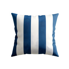 Blue and white striped decorative throw pillow